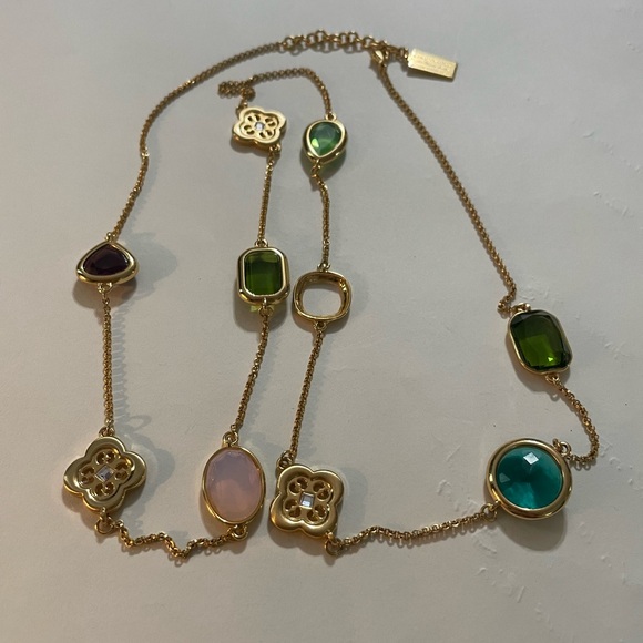 My Flat in London Gold Necklace with Multi-Colored Stones - Picture 4 of 11